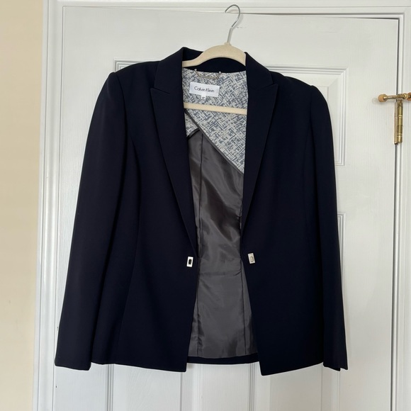 Calvin Klein Single Button Blazer / 6P / Navy - Picture 3 of 7
